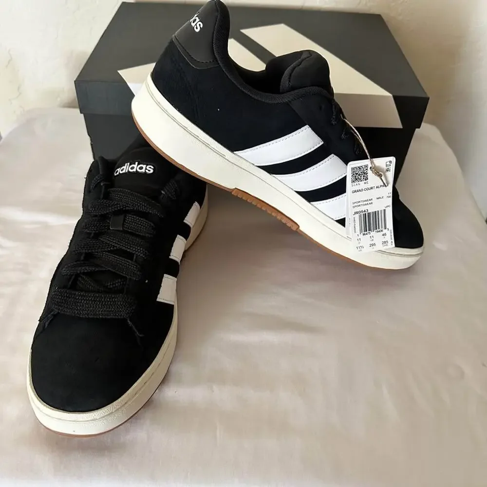 Adidas Grand Court Alpha 00s Men's Size 11.5 Sneakers Black White New Box